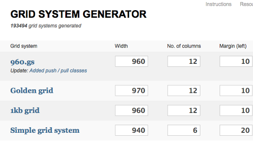 Grid System Generator Screenshot
